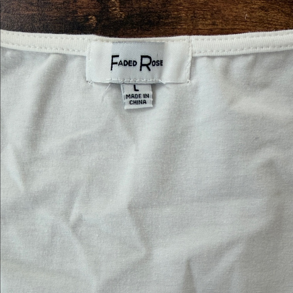 Chic White Cap Sleeve Blouse by Faded Rose - Picture 2 of 5